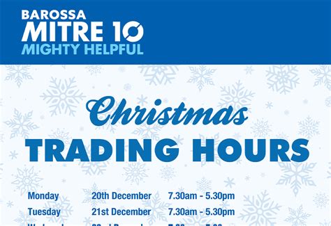 mitre 10 holiday hours